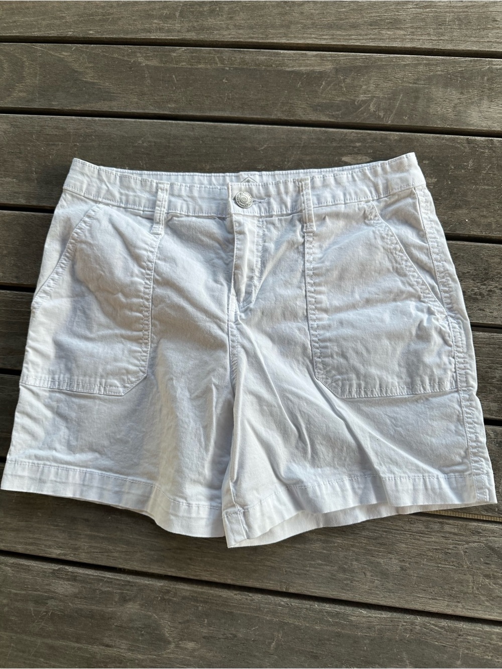 St. John's Bay White Cotton Patch-Pocket Shorts